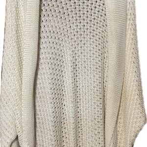 Lane Bryant Cream Open-Knit Poncho